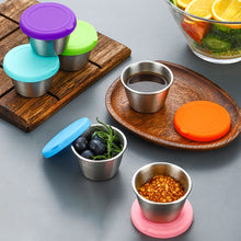 Load image into Gallery viewer, 304 Stainless Steel Salad Container Small Condiment Container with Lids Leakproof for Kids Lunch Containers Box Camping Hiking Outdoor Sauce Dispenser
