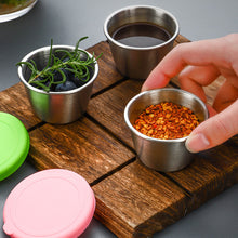 Load image into Gallery viewer, 304 Stainless Steel Salad Container Small Condiment Container with Lids Leakproof for Kids Lunch Containers Box Camping Hiking Outdoor Sauce Dispenser
