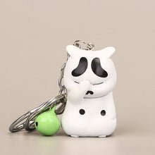 Load image into Gallery viewer, Cute Shy Cat Figurines Keychain with Bell Chubby Kitten Keyring Ornament Cartoon Car Keys Chains Bag Decoration Pendant Birthday Gifts

