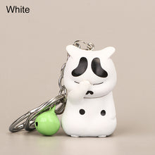 Load image into Gallery viewer, Cute Shy Cat Figurines Keychain with Bell Chubby Kitten Keyring Ornament Cartoon Car Keys Chains Bag Decoration Pendant Birthday Gifts
