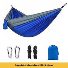 Load image into Gallery viewer, Portable Ultra-Light Outdoor Double Hammock Parachute Oxford Fabric Anti-Rollover Camping Hanging Rocking Bed Chair 270*140CM
