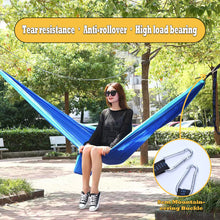 Load image into Gallery viewer, Portable Ultra-Light Outdoor Double Hammock Parachute Oxford Fabric Anti-Rollover Camping Hanging Rocking Bed Chair 270*140CM
