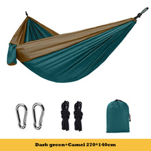 Load image into Gallery viewer, Portable Ultra-Light Outdoor Double Hammock Parachute Oxford Fabric Anti-Rollover Camping Hanging Rocking Bed Chair 270*140CM
