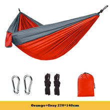 Load image into Gallery viewer, Portable Ultra-Light Outdoor Double Hammock Parachute Oxford Fabric Anti-Rollover Camping Hanging Rocking Bed Chair 270*140CM

