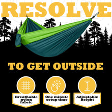 Load image into Gallery viewer, Portable Ultra-Light Outdoor Double Hammock Parachute Oxford Fabric Anti-Rollover Camping Hanging Rocking Bed Chair 270*140CM
