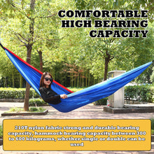 Load image into Gallery viewer, Portable Ultra-Light Outdoor Double Hammock Parachute Oxford Fabric Anti-Rollover Camping Hanging Rocking Bed Chair 270*140CM
