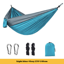 Load image into Gallery viewer, Portable Ultra-Light Outdoor Double Hammock Parachute Oxford Fabric Anti-Rollover Camping Hanging Rocking Bed Chair 270*140CM
