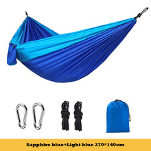 Load image into Gallery viewer, Portable Ultra-Light Outdoor Double Hammock Parachute Oxford Fabric Anti-Rollover Camping Hanging Rocking Bed Chair 270*140CM
