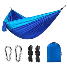 Load image into Gallery viewer, Portable Ultra-Light Outdoor Double Hammock Parachute Oxford Fabric Anti-Rollover Camping Hanging Rocking Bed Chair 270*140CM
