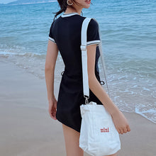 Load image into Gallery viewer, Professional Swimsuit One-Piece Skirt With Leggings Waist Side With Drawstring Sports Swimsuit Hot Spring Pool Conservative Bikini
