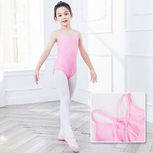 Load image into Gallery viewer, Children's Back Cross Double Suspender Jumpsuit Closed Crotch Ballet Dress Chinese Dance Dress Tight Summer Girl Training Dress Grade Test Dress
