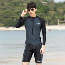 Load image into Gallery viewer, Couple's Style Professional Quick-Drying Swimsuit Set Surf Diving Snorkeling Suit Long-Sleeved Shorts Sunscreen Clothes Separate Body Sports Clothes With Zipper
