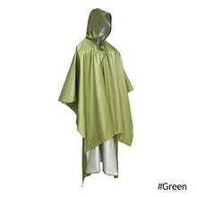 Load image into Gallery viewer, Portable Outdoor 3-In-1 One-Piece Raincoat Multifunctional Hiking Mountaineering Riding Rain Poncho Camping Temporary Sunshade Floor Mat
