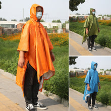 Load image into Gallery viewer, Portable Outdoor 3-In-1 One-Piece Raincoat Multifunctional Hiking Mountaineering Riding Rain Poncho Camping Temporary Sunshade Floor Mat
