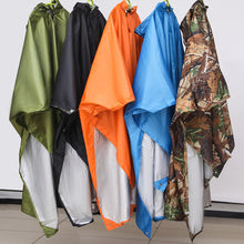 Load image into Gallery viewer, Portable Outdoor 3-In-1 One-Piece Raincoat Multifunctional Hiking Mountaineering Riding Rain Poncho Camping Temporary Sunshade Floor Mat
