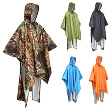 Load image into Gallery viewer, Portable Outdoor 3-In-1 One-Piece Raincoat Multifunctional Hiking Mountaineering Riding Rain Poncho Camping Temporary Sunshade Floor Mat
