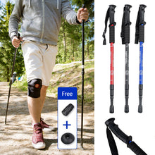 Load image into Gallery viewer, Three-Section Adjustable Aluminum Alloy Hiking Pole Straight Handle Curved Handle Ultra-Light Outdoor Cross-Country Skiing Hiking Pole
