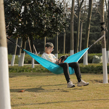 Load image into Gallery viewer, 245*90CM Outdoor Portable Ultra-Light Single Hammock Parachute Cloth Fabric Casual Hanging Chair Swing Floor Mat Picnic Camping Equipment
