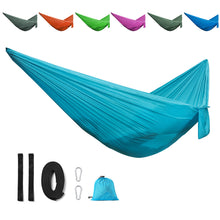 Load image into Gallery viewer, 245*90CM Outdoor Portable Ultra-Light Single Hammock Parachute Cloth Fabric Casual Hanging Chair Swing Floor Mat Picnic Camping Equipment
