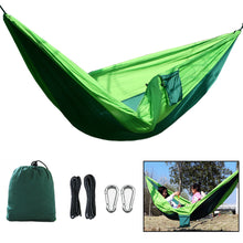 Load image into Gallery viewer, 230*90CM Outdoor Super Light Hammock Nylon Parachute Cloth Fabric Picnic Camping Leisure Hanging Chair Single Model

