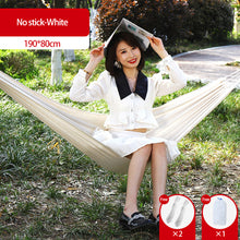 Load image into Gallery viewer, 190*80CM Outdoor Plain Elegant Stripe Single Anti-Rolled-Over Hammock Picnic Camping Thickened Canvas With Stick Swing Rocking Chair
