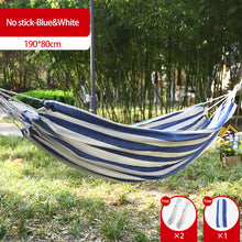 Load image into Gallery viewer, 190*80CM Outdoor Plain Elegant Stripe Single Anti-Rolled-Over Hammock Picnic Camping Thickened Canvas With Stick Swing Rocking Chair
