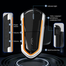 Load image into Gallery viewer, QCC Program Motorcycle Helmet Bluetooth Headset With Intercom Intelligent Noise Reduction 2 People 300 Meters Intercom

