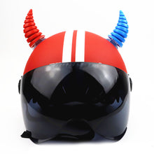 Load image into Gallery viewer, Motorcycle Helmet Devil Horns Long Threaded Bull Horn Electric Front Rear Bumper Decor Accessories For Car Bike Helmets Stickers

