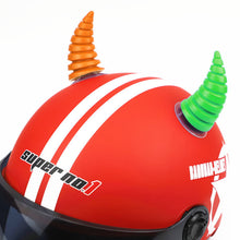 Load image into Gallery viewer, Motorcycle Helmet Devil Horns Long Threaded Bull Horn Electric Front Rear Bumper Decor Accessories For Car Bike Helmets Stickers
