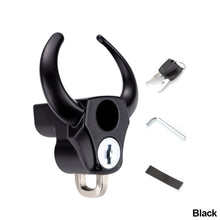 Load image into Gallery viewer, Universal Motorcycle Helmet Lock Bike Handlebar Helmet Anti-theft Safety Metal Horn Style Lock Accessories

