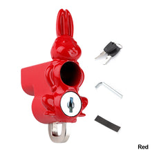 Load image into Gallery viewer, Motorcycle Helmet Lock Bike Handlebar Helmet Anti-theft Safety Metal Cute Rabbit Style Lock Accessories
