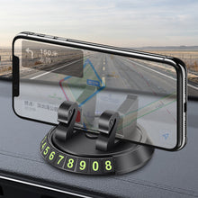 Load image into Gallery viewer, Car Rotation Temporary Parking Card Phone Number Card Plate Hidden Switch For GPS Navigation Bracket Accessories
