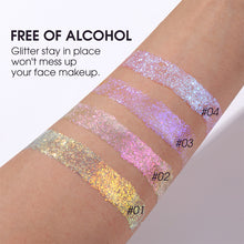 Load image into Gallery viewer, 4 Colors Colorful Highlighter Gel Brightening Moisturizing Smooth Shimmer Gel Body Hair Face Multipurpose Highlighter Gel Makeup Cosmetics
