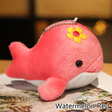 Load image into Gallery viewer, 1pc Dolphin Plush Toy with Flower Cute Ocean Fish Toys Key Chain Pendant Gifts for Children Kids Toy Wedding Gifts
