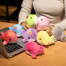Load image into Gallery viewer, 1pc Dolphin Plush Toy with Flower Cute Ocean Fish Toys Key Chain Pendant Gifts for Children Kids Toy Wedding Gifts
