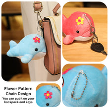 Load image into Gallery viewer, 1pc Dolphin Plush Toy with Flower Cute Ocean Fish Toys Key Chain Pendant Gifts for Children Kids Toy Wedding Gifts

