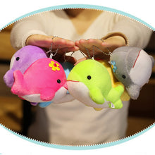 Load image into Gallery viewer, 1pc Dolphin Plush Toy with Flower Cute Ocean Fish Toys Key Chain Pendant Gifts for Children Kids Toy Wedding Gifts
