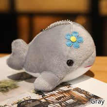 Load image into Gallery viewer, 1pc Dolphin Plush Toy with Flower Cute Ocean Fish Toys Key Chain Pendant Gifts for Children Kids Toy Wedding Gifts
