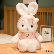 Load image into Gallery viewer, 40cm Cute Rabbit Plush Toy with Bow Knot Hair Band Long Ear Soft Stuffed Bunny Doll Sleeping Toy Girls Kids Baby Plush Animal Birthday Gifts
