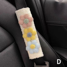 Load image into Gallery viewer, 1Pc Cute Soft Plush Flowers Car Seatbelt Cover Seat Belt Cartoon Toy Animal Auto Shoulder Strap Protector Pad for Children/ Kids
