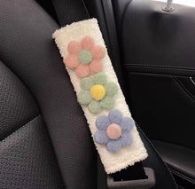 Load image into Gallery viewer, 1Pc Cute Soft Plush Flowers Car Seatbelt Cover Seat Belt Cartoon Toy Animal Auto Shoulder Strap Protector Pad for Children/ Kids
