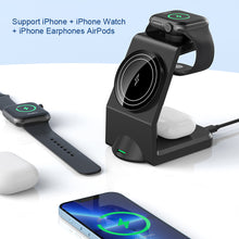 Load image into Gallery viewer, 3-in-1 Magnetic Wireless Charger for Multiple Devices Phone Watch with USB C Port 15W
