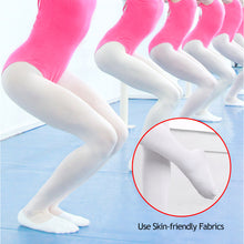 Load image into Gallery viewer, 80D/90D Children's Dance Socks Girl's Pantyhose Training Suit Ballet Socks White Leggings
