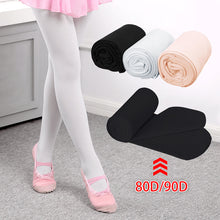 Load image into Gallery viewer, 80D/90D Children's Dance Socks Girl's Pantyhose Training Suit Ballet Socks White Leggings
