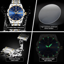Load image into Gallery viewer, Mens Quartz Watches Brand Luxury Casual Fashion Men's Watch For Gifts Breathable Stainless Steel Waterproof Luminous Wristwatch
