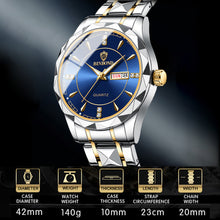 Load image into Gallery viewer, Mens Quartz Watches Brand Luxury Casual Fashion Men's Watch For Gifts Breathable Stainless Steel Waterproof Luminous Wristwatch
