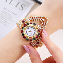 Load image into Gallery viewer, Luxury Rhinestone Quartz Watch Shiny Fashion Women Watches Stable Performance Bracelet Watch for Daily Life Ladies Wristwatch
