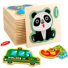 Load image into Gallery viewer, Baby Wooden Toys 3D Puzzle Cartoon Animal Vehicle Wood Puzzle Game Intelligence Jigsaw Puzzle Educational Toys for Children
