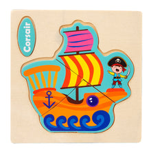Load image into Gallery viewer, Baby Wooden Toys 3D Puzzle Cartoon Animal Vehicle Wood Puzzle Game Intelligence Jigsaw Puzzle Educational Toys for Children
