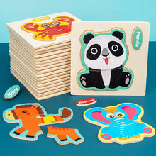 Load image into Gallery viewer, Baby Wooden Toys 3D Puzzle Cartoon Animal Vehicle Wood Puzzle Game Intelligence Jigsaw Puzzle Educational Toys for Children
